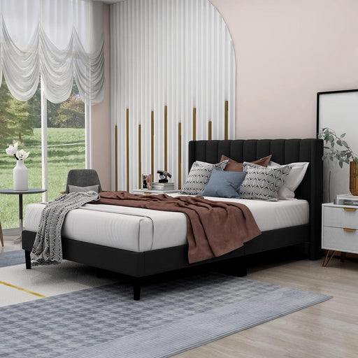 Modern Rectangular Velvet Bed