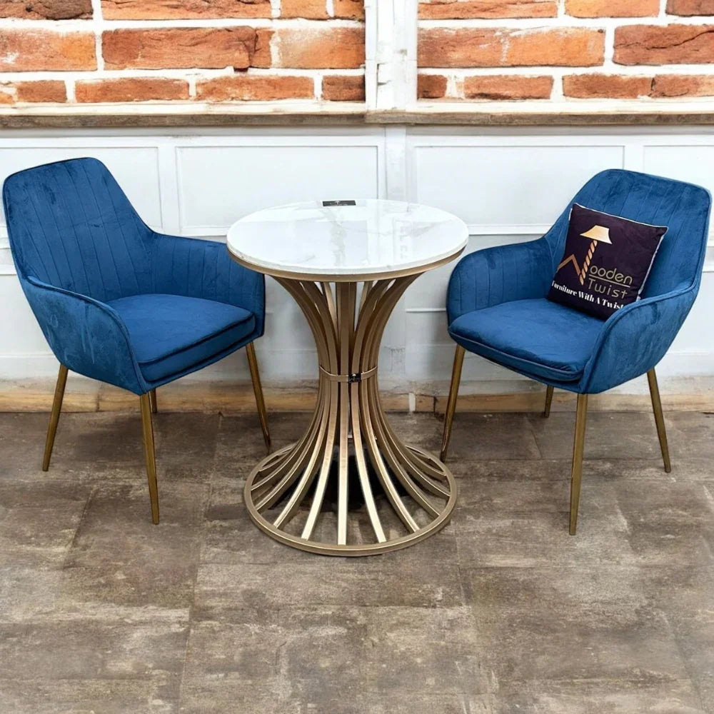 Marble Top Meets a Golden Metal Base