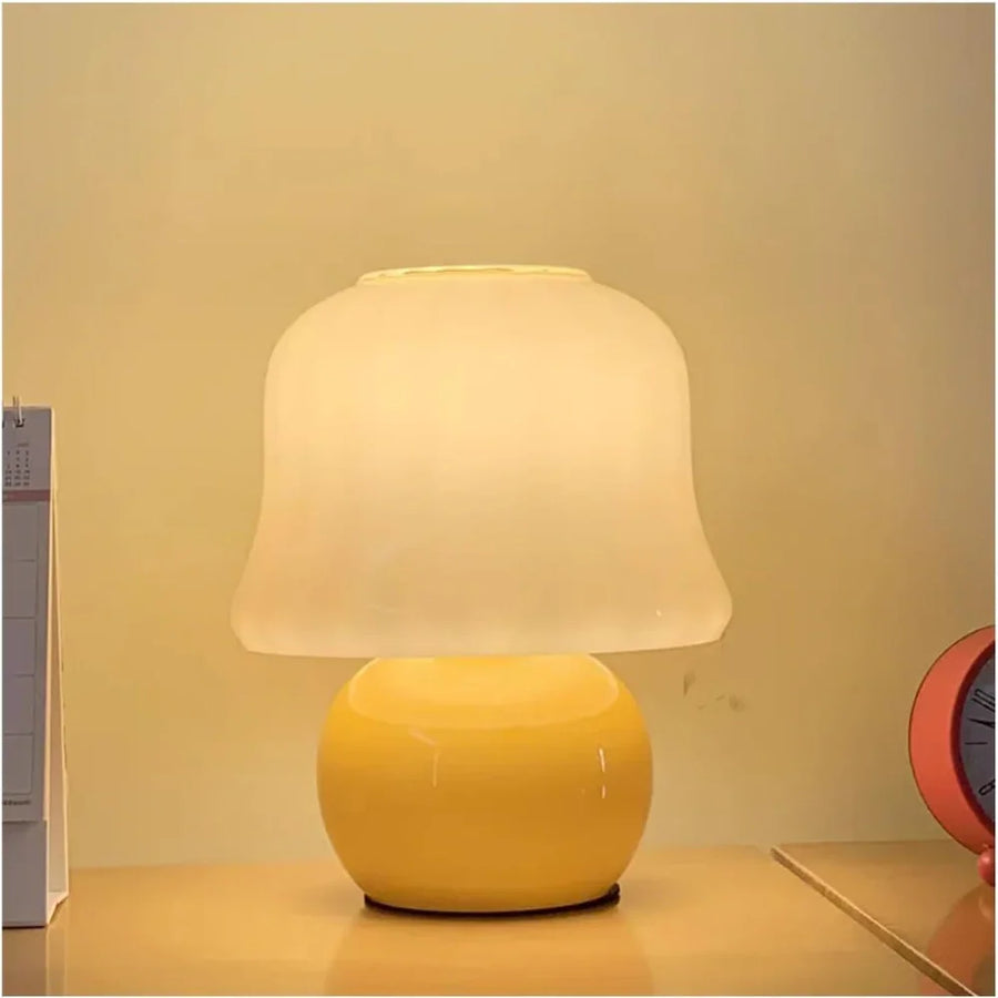 Bell-Shaped Yellow Glass Shade
