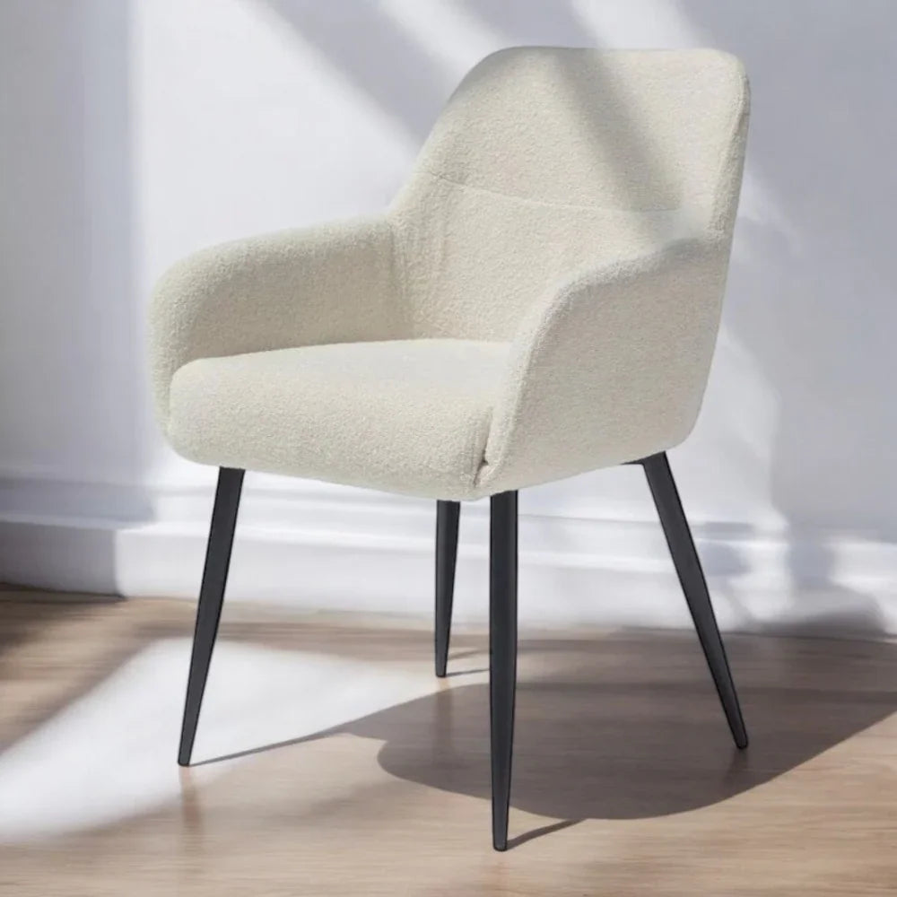 Curved Boucle Comfort for Modern Dining