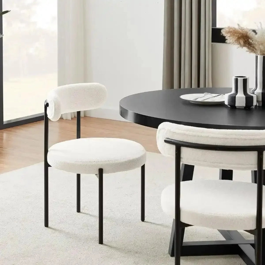 Four Chairs In Soft, Textured Boucle Fabric