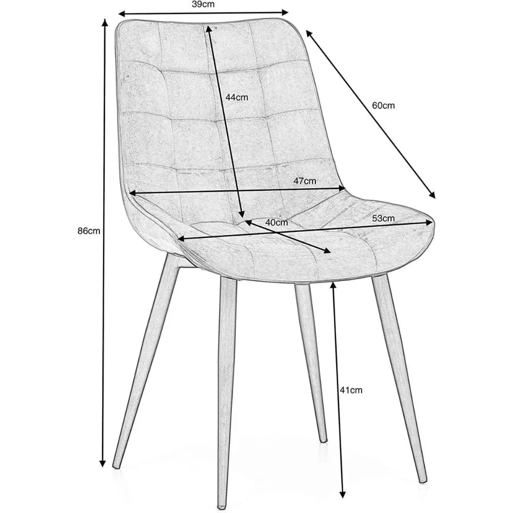 Wooden Twist Tufted Design Modern Cafe Dining Chair with Metal Legs