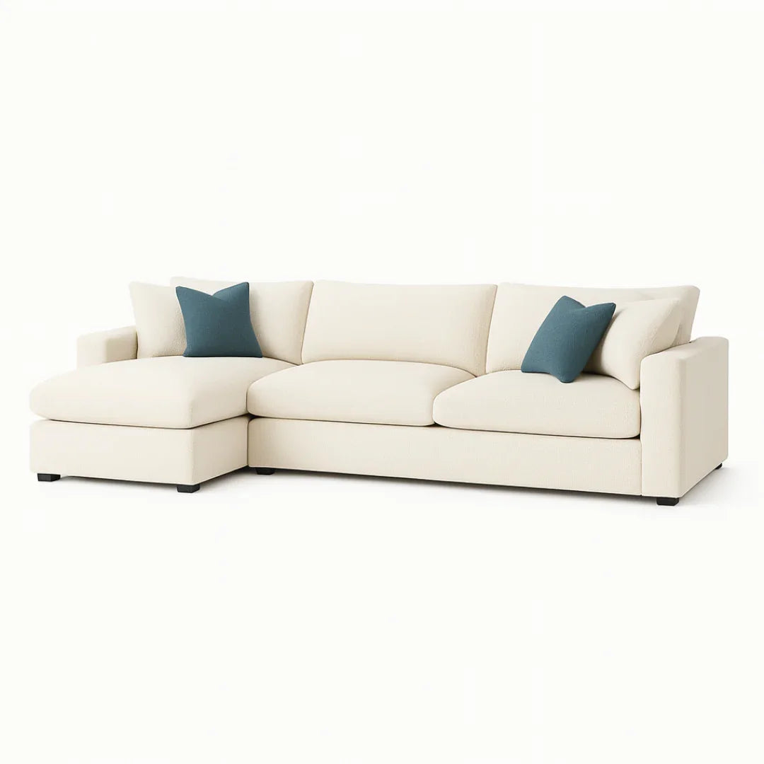 Wooden Twist Modernize Relleno L-Shape 4 Piece Sectional Sofa Set Modular Sofa