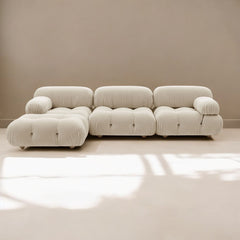 Natural Bubble Tufted Sectional Sofa