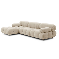 Natural Bubble Tufted Sectional Sofa