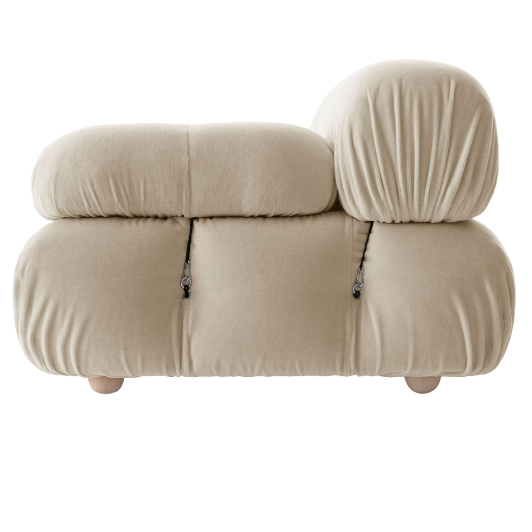 Natural Bubble Tufted Sectional Sofa