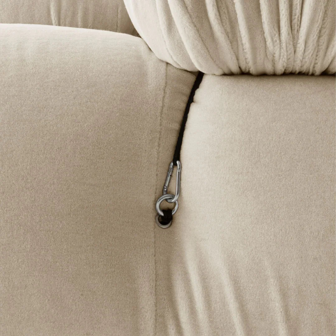 Natural Bubble Tufted Sectional Sofa