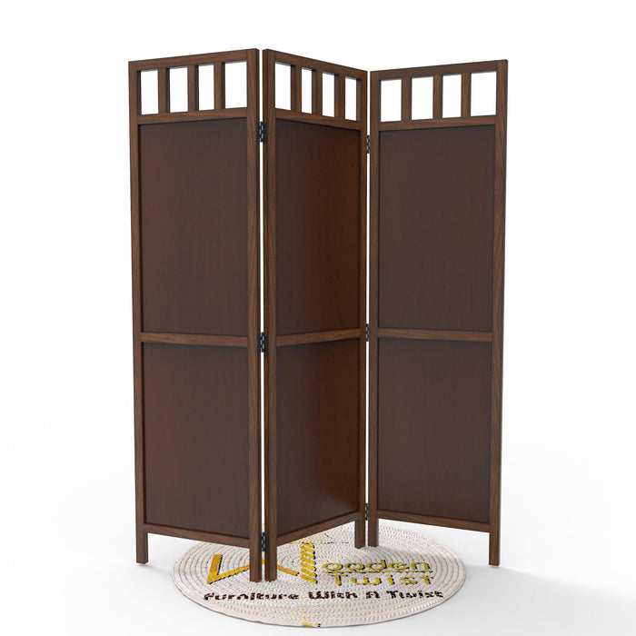 Wooden Room Divider/Wood Separator/Office Furniture/Wooden Partition 3 Panel - Wooden Twist UAE