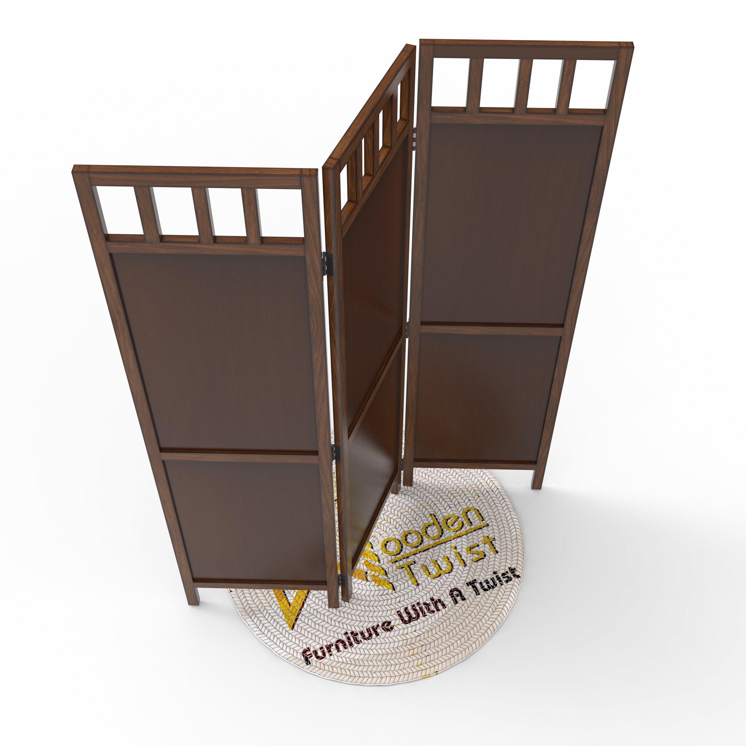 Wooden Room Divider/Wood Separator/Office Furniture/Wooden Partition 3 Panel - Wooden Twist UAE