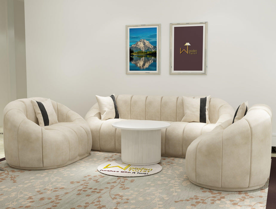 Collin Modern Oval Shape Sofa Set With Center Table