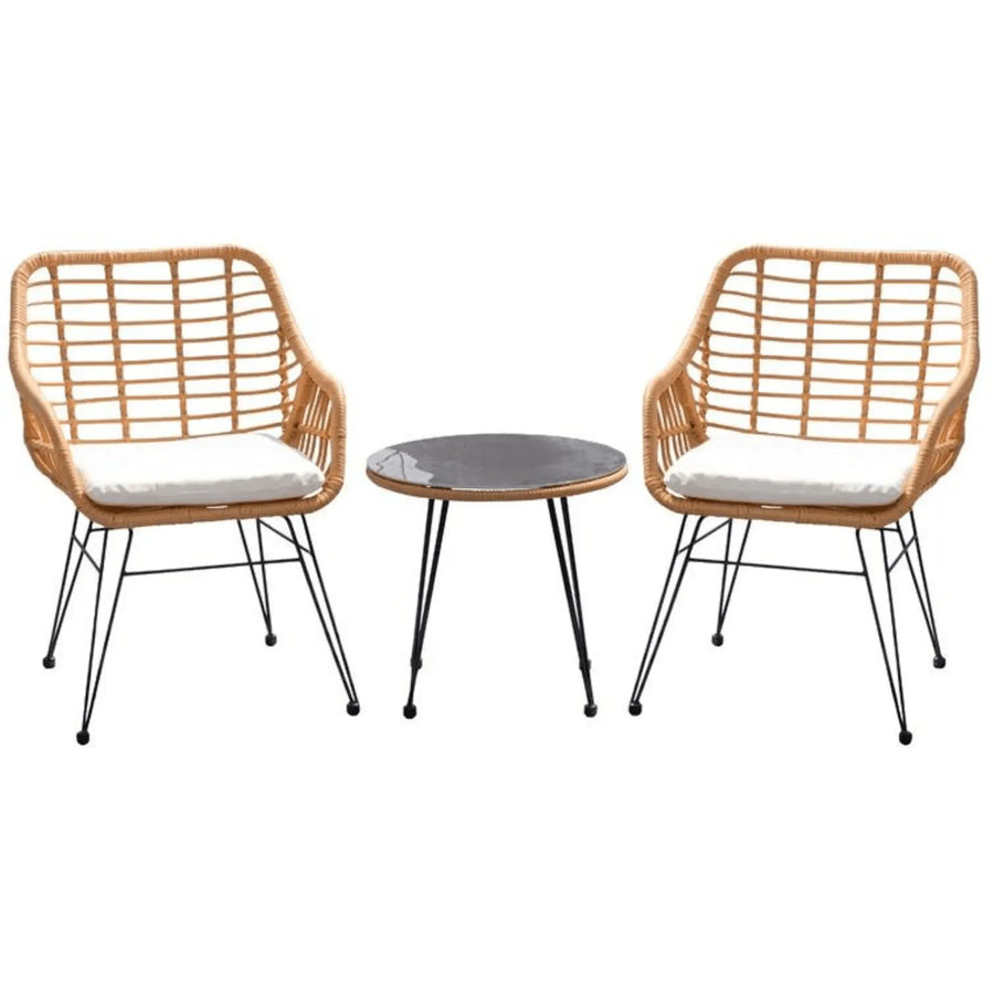 Rattan and steel, built for the elements