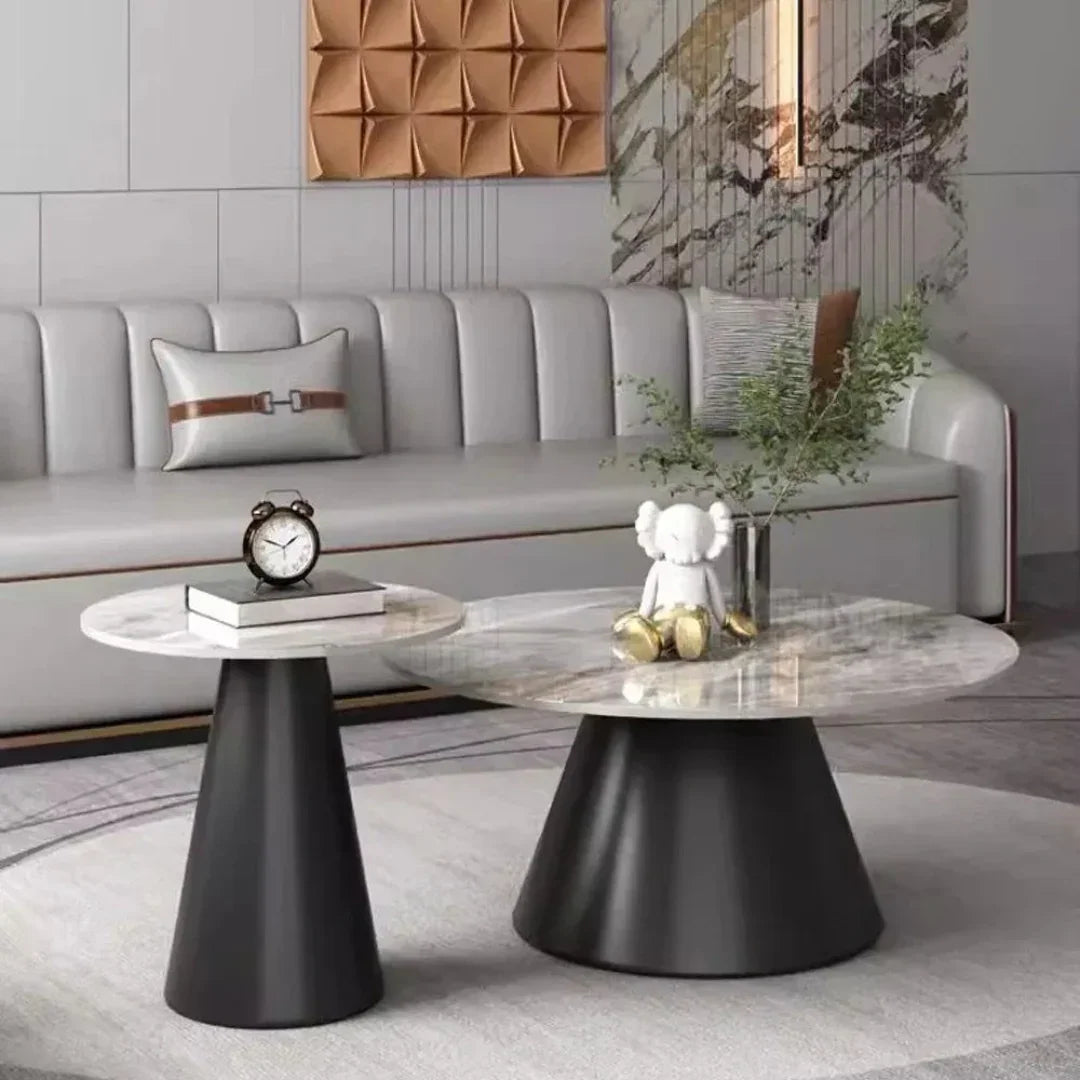 Peculiar Round Marble-Top Coffee Tables