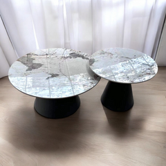 Round Marble Top Metalic Coffee Table