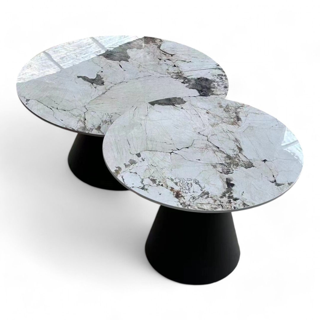 Round Marble Top Metalic Coffee Table