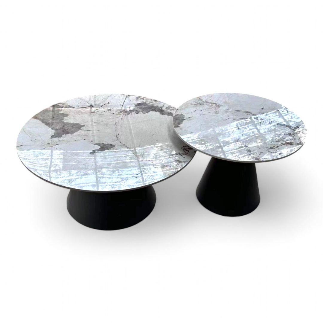 Round Marble Top Metalic Coffee Table