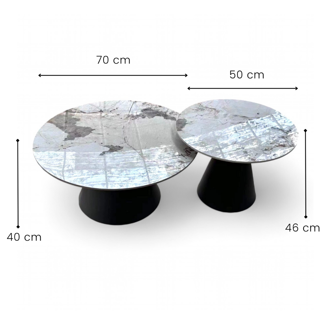 Round Marble Top Metalic Coffee Table