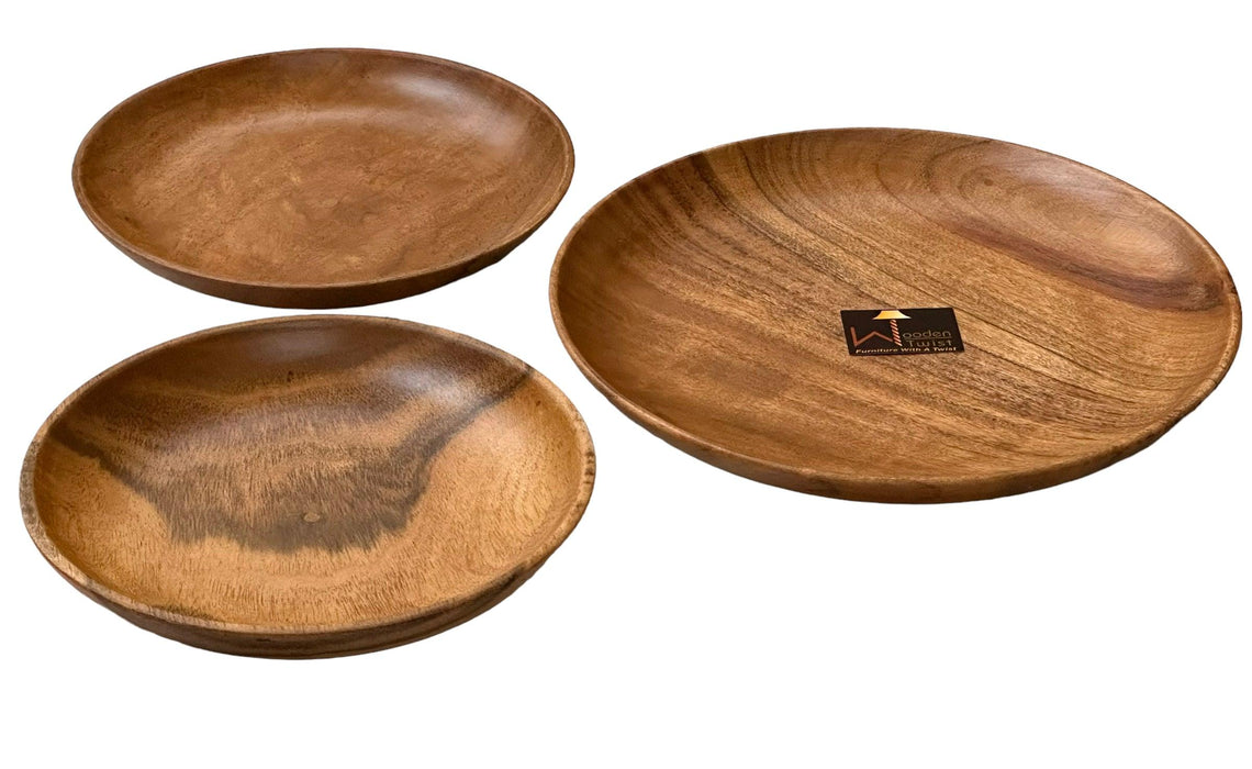 Wooden Round Exquisite Saucer (Set of 3) - Wooden Twist UAE