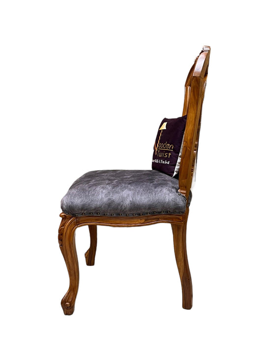 Wooden Twist Back Designer Bartelso Hand Carved Teak Wood Dining Chair - Wooden Twist UAE