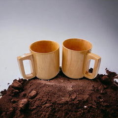 Wooden Twist Agonizing Acacia Wood Tea & Coffee Cup ( Set of 2 ) - Wooden Twist UAE