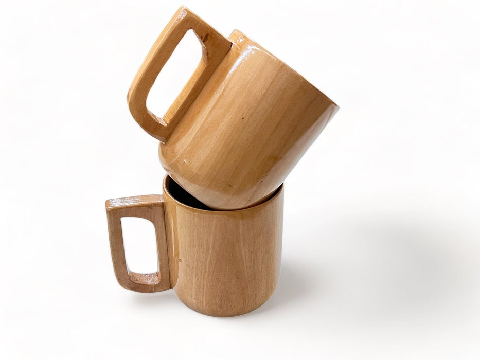 Wooden Twist Agonizing Acacia Wood Tea & Coffee Cup ( Set of 2 )