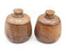Wooden Twist Carafe Acacia Wood Round Wooden Spice Jar ( Set of 2 ) - Wooden Twist UAE