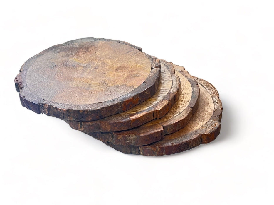 Wooden Twist Exclusive Round Mango Wood Tea Coasters ( Set of 4 ) - Wooden Twist UAE