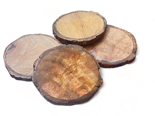 Wooden Twist Exclusive Round Mango Wood Tea Coasters ( Set of 4 ) - Wooden Twist UAE