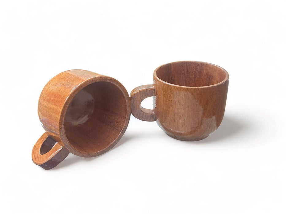 Wooden Twist Modest Acacia Wood Tea & Coffee Cup ( Set of 2 )