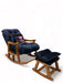 Rocking Chair Colonial and Traditional Super Comfortable Cushion And With Footrest (Natural Polish) - Wooden Twist UAE