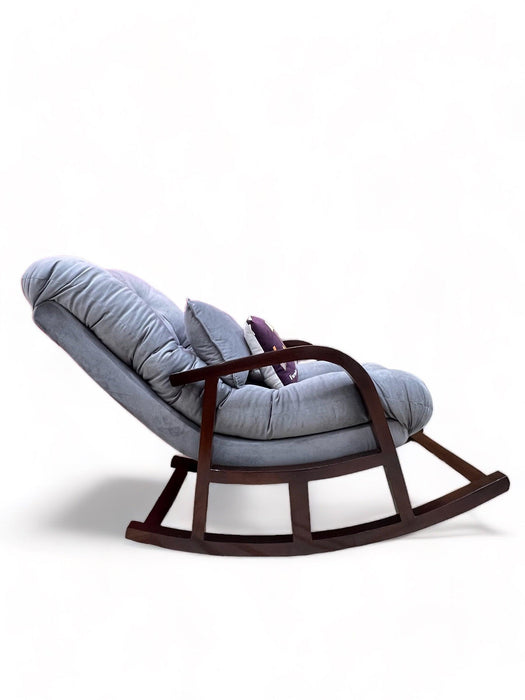 Recliner Rocking Chair In Premium Sheesham Wood (Walnut Finish)