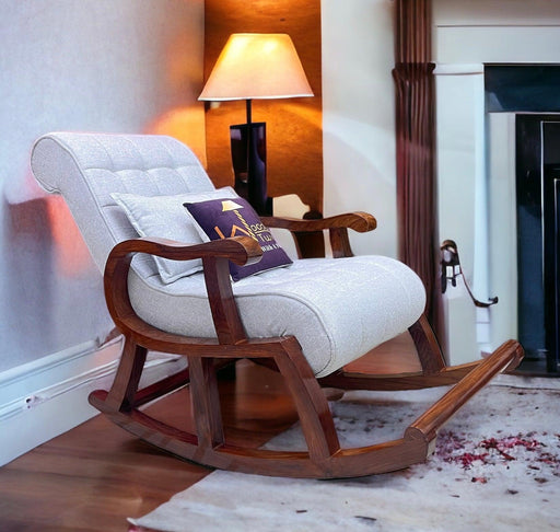 Recliner Rocking Chair In Premium (Grey) - Wooden Twist UAE