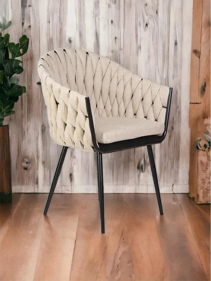 Wooden Twist Luxurious with Tufted Design Velvet Fabric Modern Cafe Dining Chair and Sturdy Metal Legs with 1 Cushion - Wooden Twist UAE