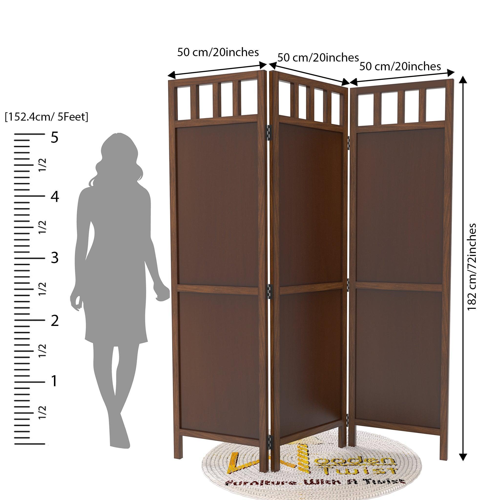 Wooden Room Divider/Wood Separator/Office Furniture/Wooden Partition 3 Panel - Wooden Twist UAE