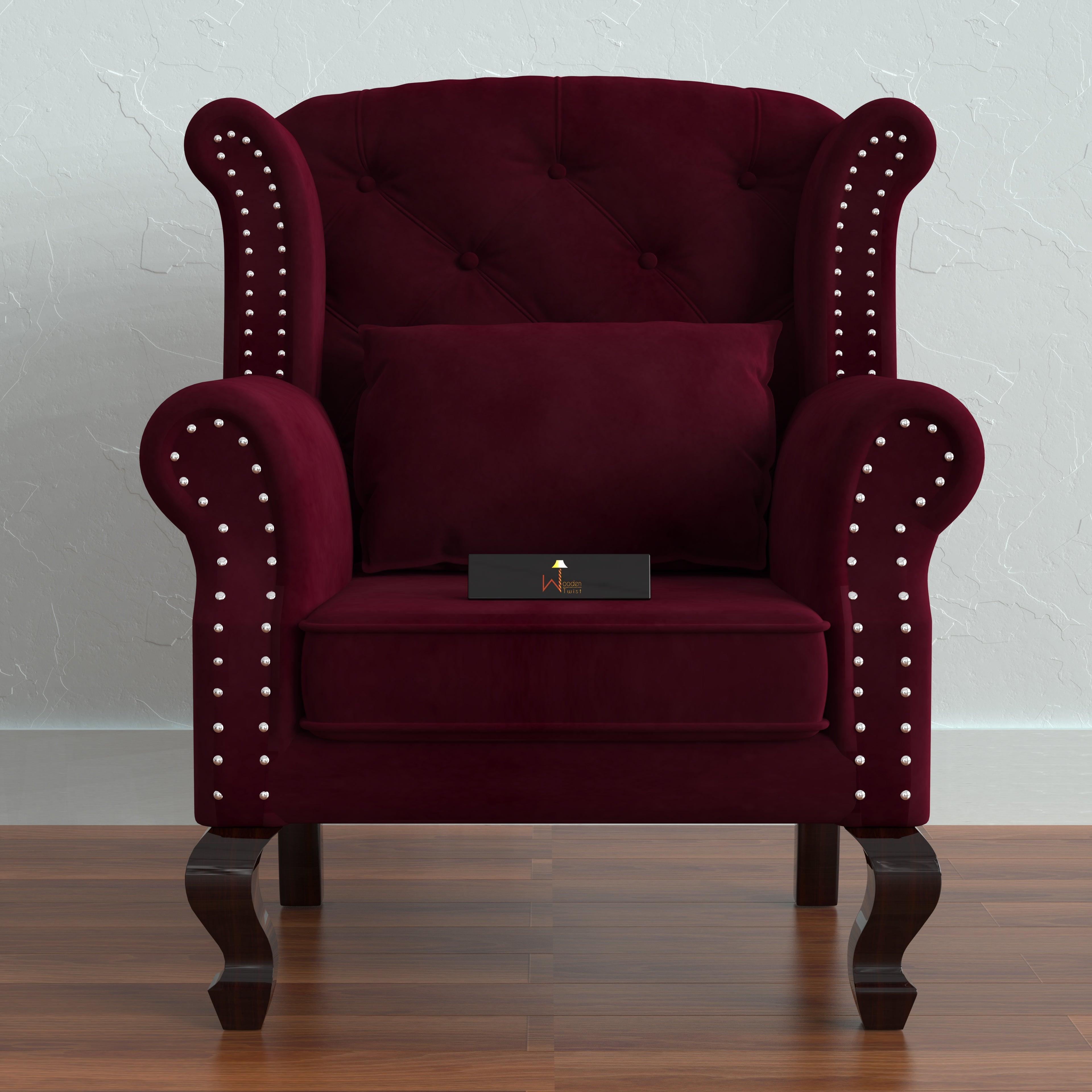 Majestic Wing Chair for Living Room/Home/Offices - Wooden Twist UAE