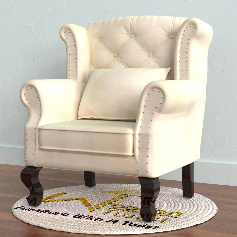 Curved Arms with Button Tufting