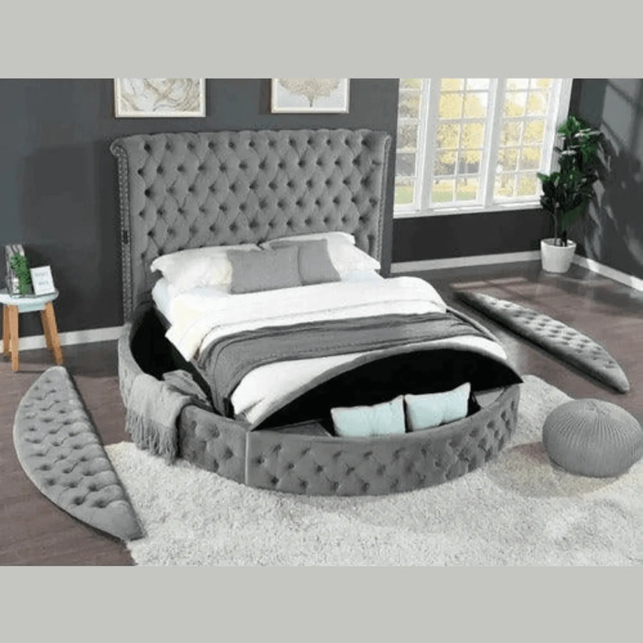 Button-Tufted Velvet Headboard for Elegance