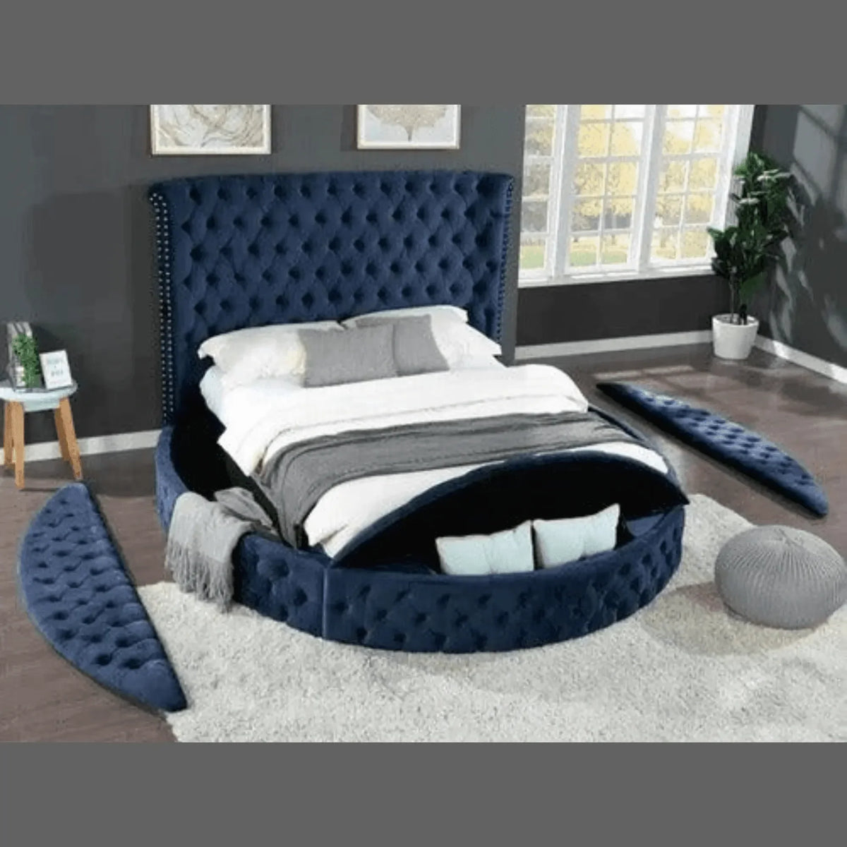 Cache: A Round Velvet Bed Built for Luxury