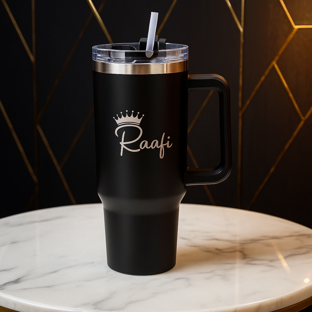Raafi Savor 2.0 Tumbler 40oz With Handle Travel Mug Straw Covers Cup With Lid Insulated Quencher Stainless Steel Water Iced Tea Coffee Mug - Wooden Twist UAE
