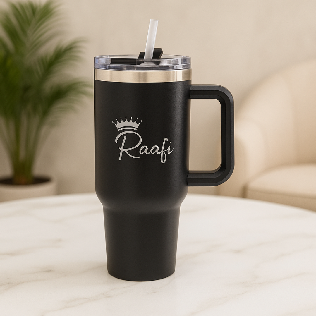 Raafi Savor 2.0 Tumbler 40oz With Handle Travel Mug Straw Covers Cup With Lid Insulated Quencher Stainless Steel Water Iced Tea Coffee Mug - Wooden Twist UAE