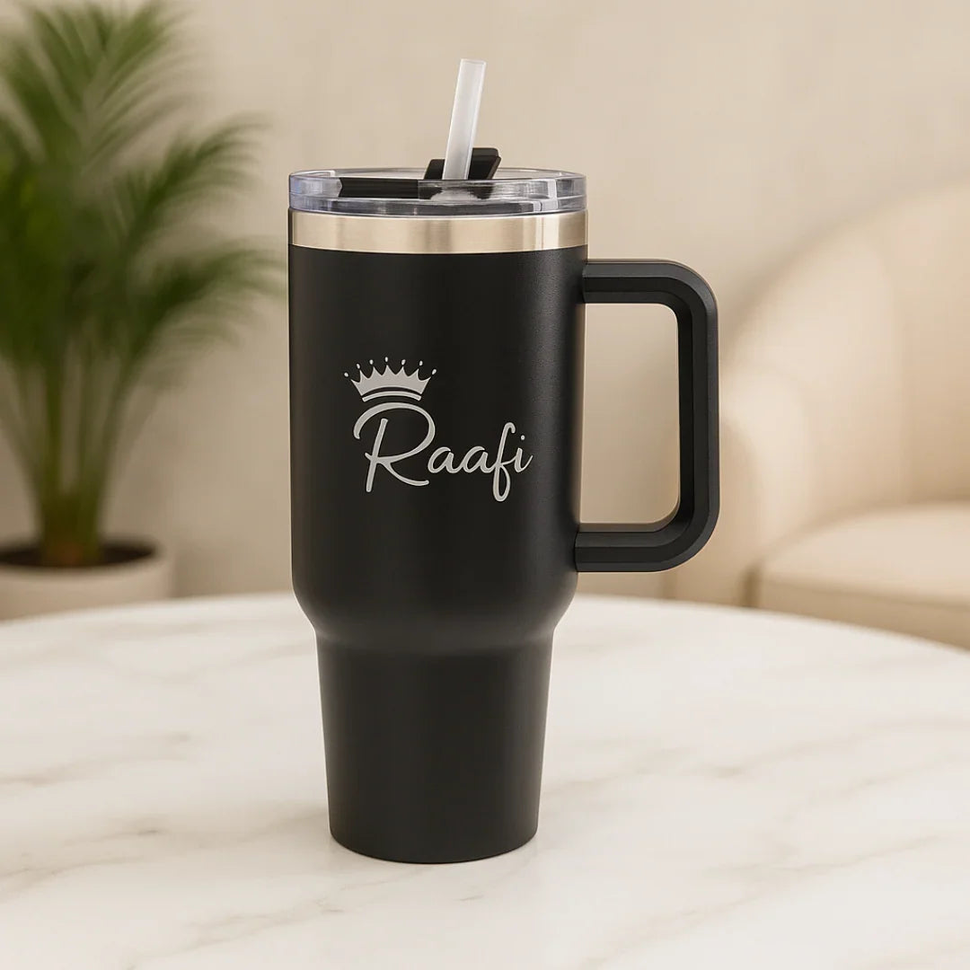 Raafi Savor 2.0 Tumbler 40oz With Handle Travel Mug Straw Covers Cup With Lid Insulated Quencher Stainless Steel Water Iced Tea Coffee Mug - Wooden Twist UAE