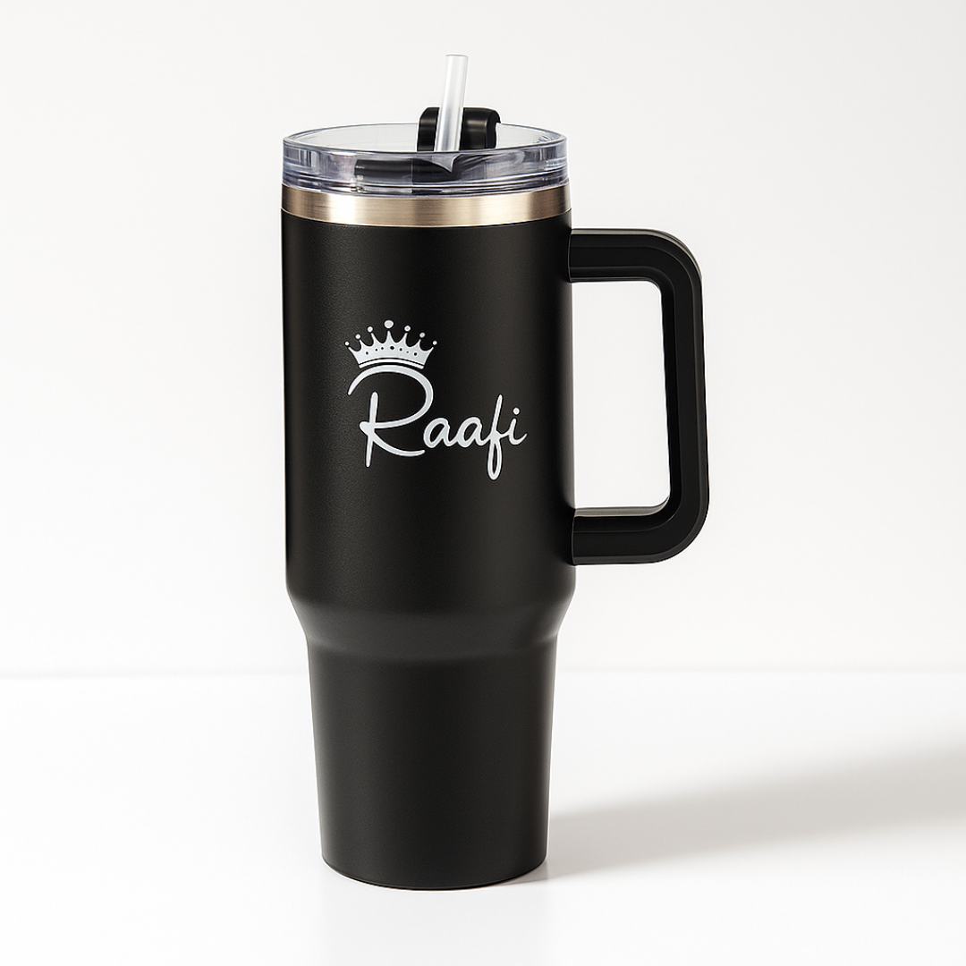 Raafi Savor 2.0 Tumbler 40oz With Handle Travel Mug Straw Covers Cup With Lid Insulated Quencher Stainless Steel Water Iced Tea Coffee Mug - Wooden Twist UAE