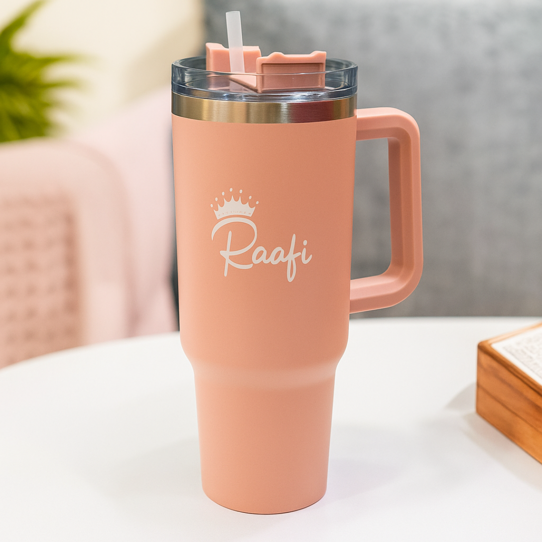 Raafi Savor 2.0 Tumbler 40oz With Handle Travel Mug Straw Covers Cup With Lid Insulated Quencher Stainless Steel Water Iced Tea Coffee Mug - Wooden Twist UAE