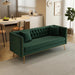 Wooden Twist Velvet Modern Sofa in Black