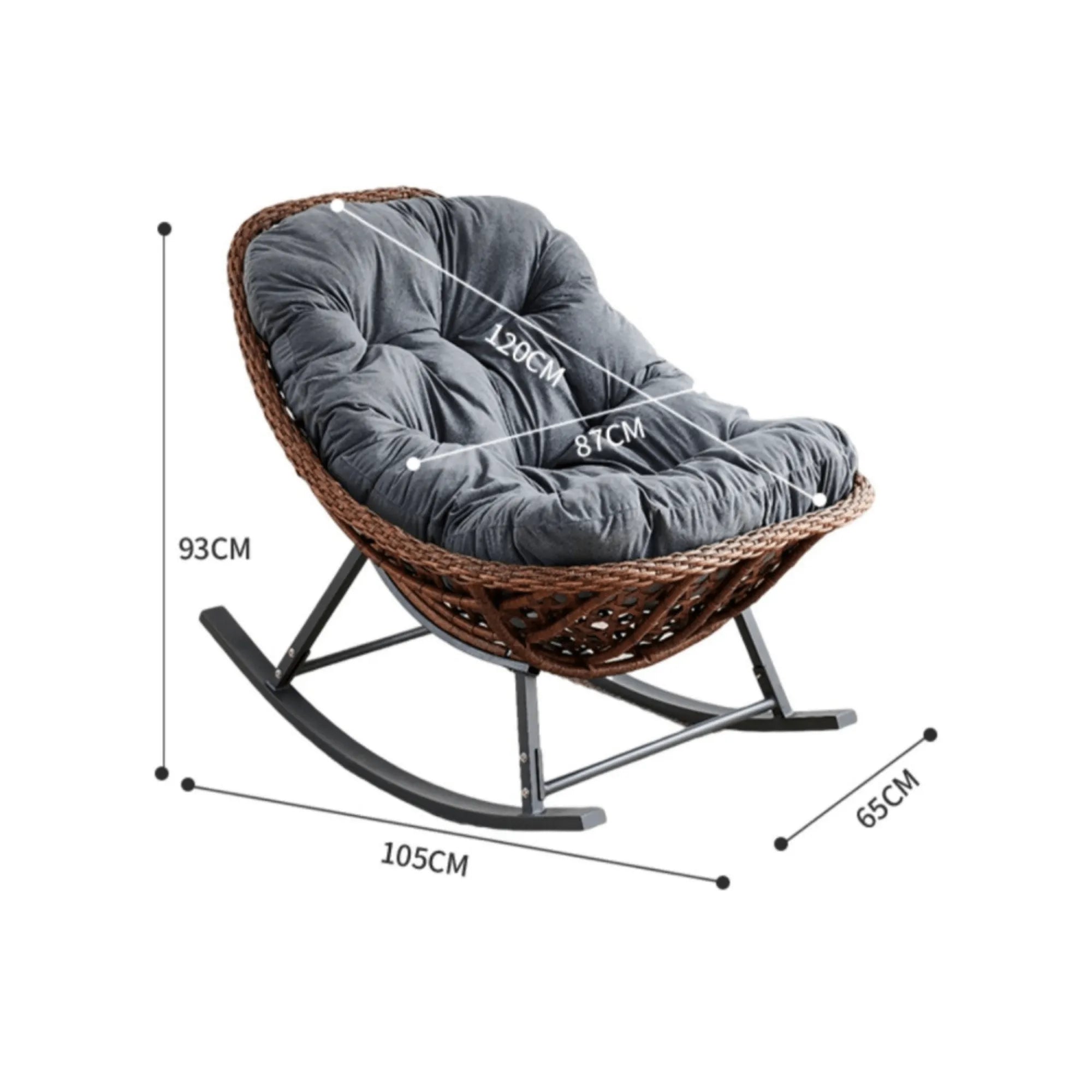 Reclining Rattan Outdoor Rocking Chair Comfortable Patio Furniture UAE Wooden Twist UAE