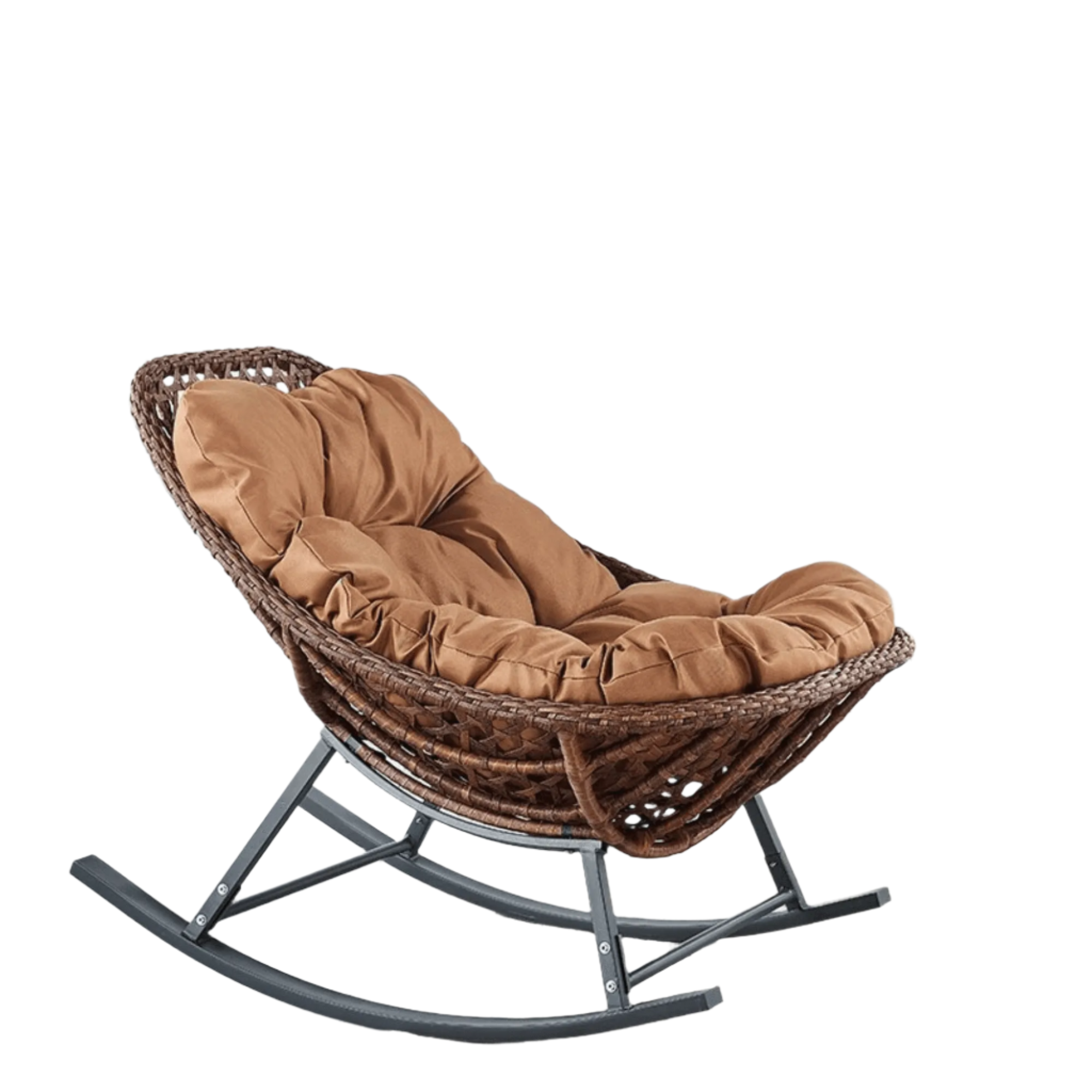 Reclining Rattan Outdoor Rocking Chair Comfortable Patio Furniture UAE Wooden Twist UAE