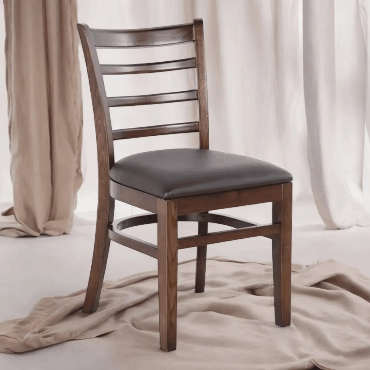 Ladder Back Comfort, Walnut Wood Charm