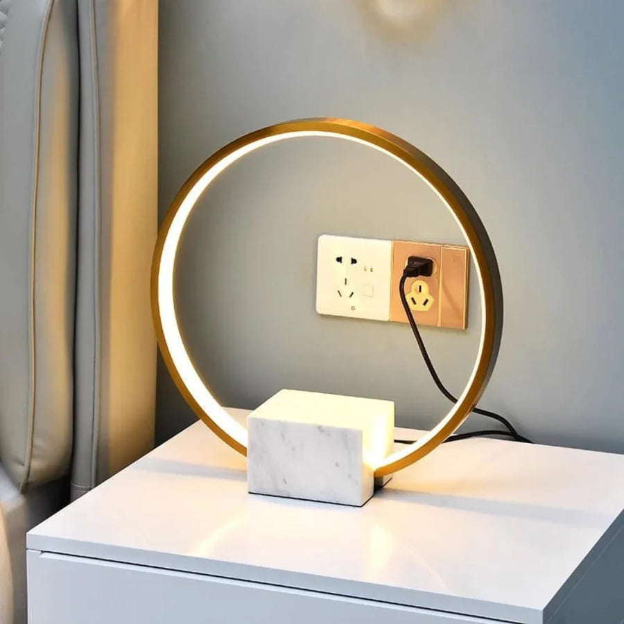 Metal Ring & Marble Base