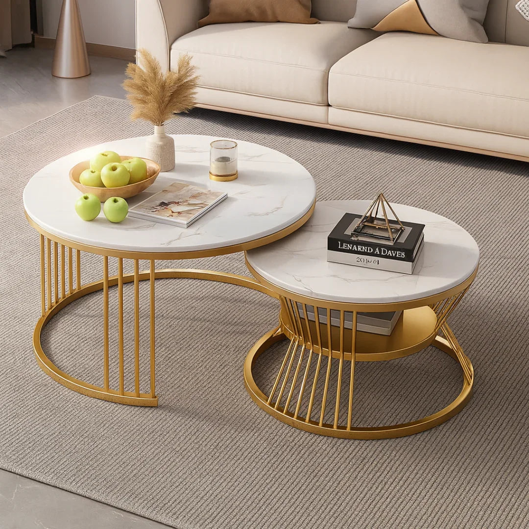 Round Marble Top, Metal Frame