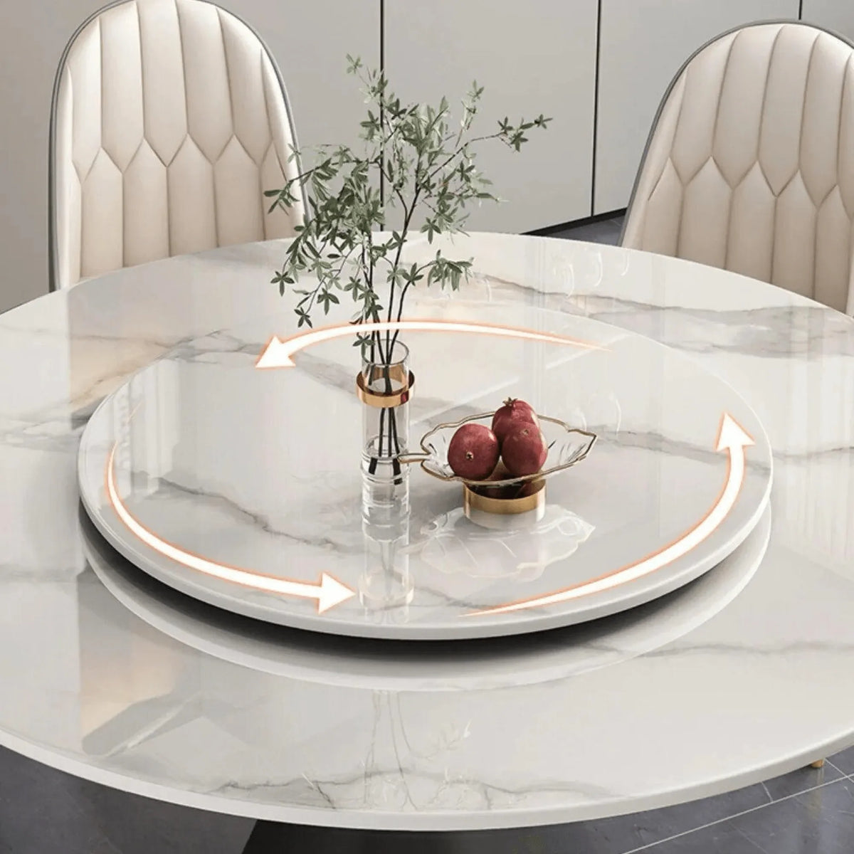 A rotating centerpiece for contemporary dining