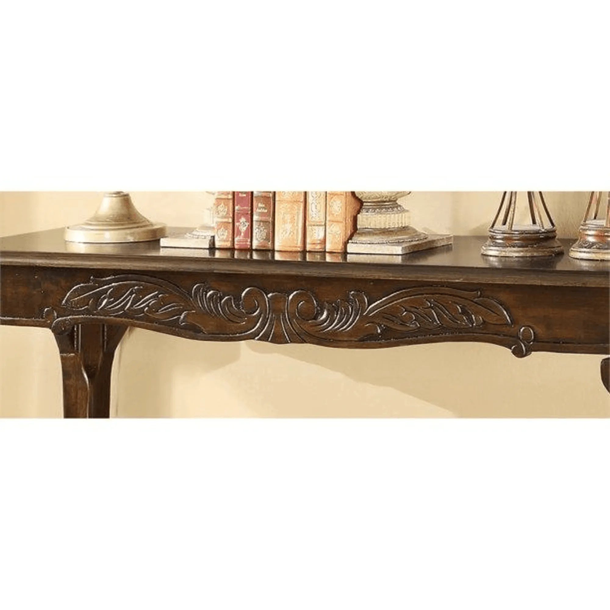 Wooden Twist Hand Carved Teak Wood Beautiful Designs Royal Decor Console Table - Wooden Twist UAE